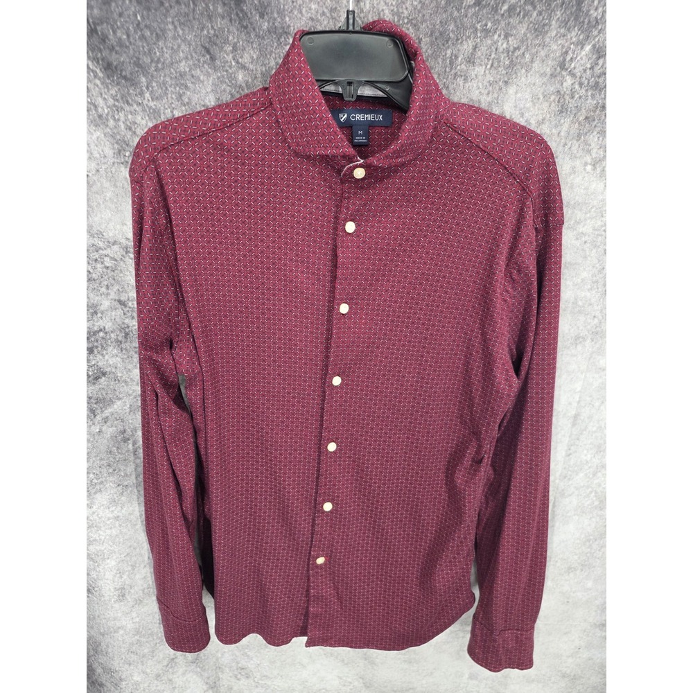 Cremieux Shirt Mens Medium Burgundy Button Up Long Sleeve Business Casual Preppy